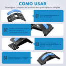 Quatro etapas ilustradas para montar o alongador de costas SpinaFlow