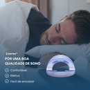 Imagem promocional de protetor bucal Zhorex diante de pessoa dormindo